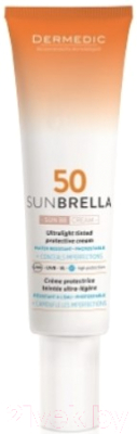 Крем солнцезащитный Dermedic Sunbrella Ультралегкий защитный тонирующий SPF50 (40г)