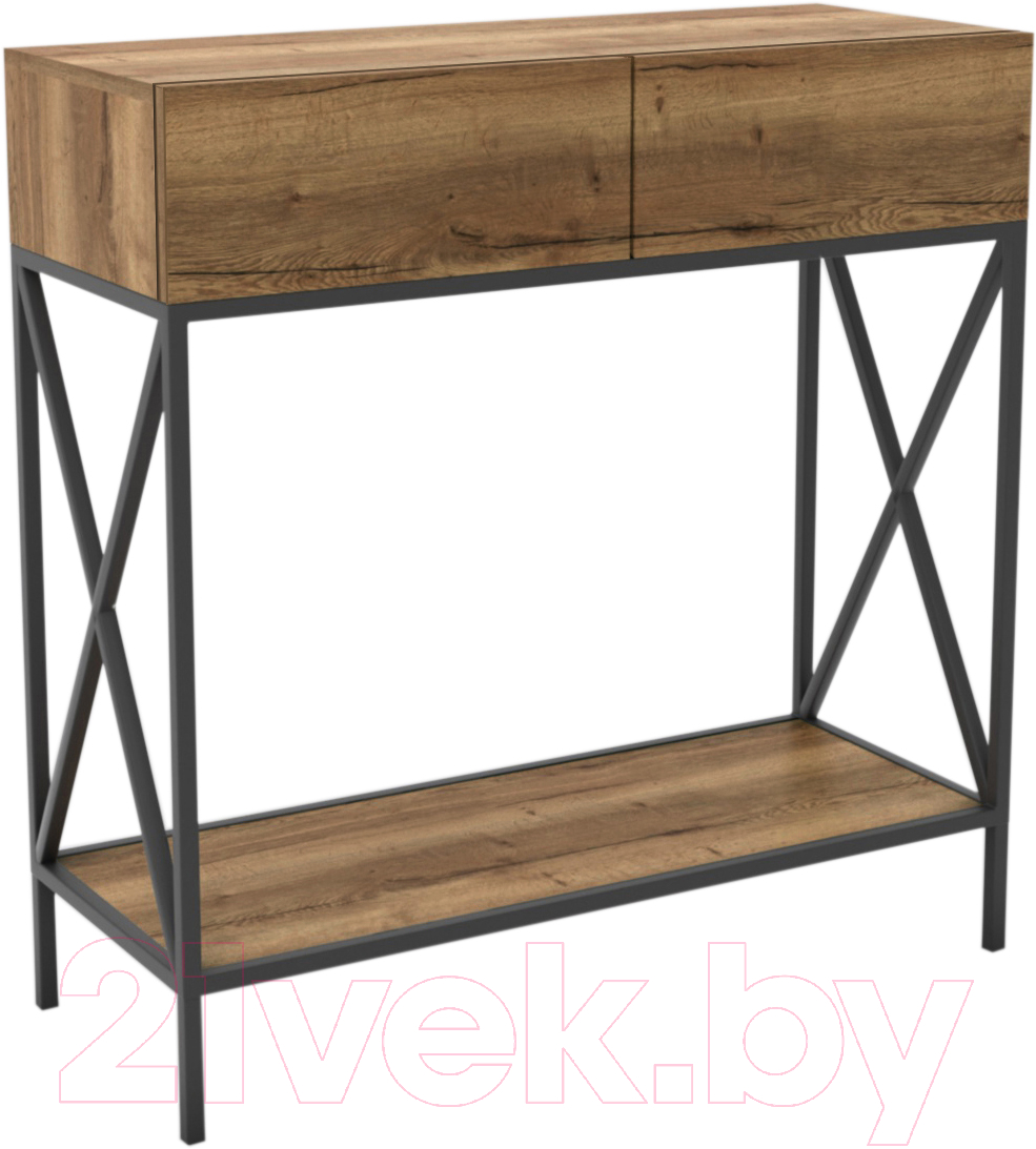 Консольный столик Hype Mebel Лесс 100x40 (черный/дуб галифакс олово)