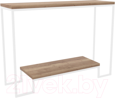 Консольный столик Hype Mebel Голд 80x35 (белый/дуб галифакс натуральный)