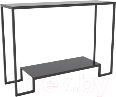 Консольный столик Hype Mebel Голд 80x35 (черный/стекло черное)