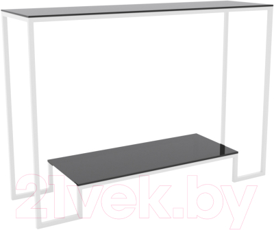 Консольный столик Hype Mebel Голд 80x35 (белый/стекло черное)