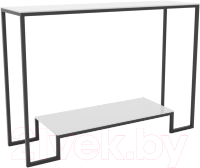 Консольный столик Hype Mebel Голд 80x35 (черный/стекло белое)