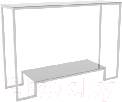 Консольный столик Hype Mebel Голд 80x35 (белый/стекло белое)