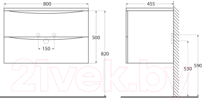 Тумба под умывальник BelBagno ACQUA-800-2C-SO-BL