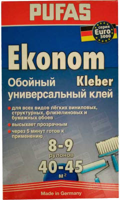 

Клей для обоев Pufas, Прозрачный, Эконом Универсальный