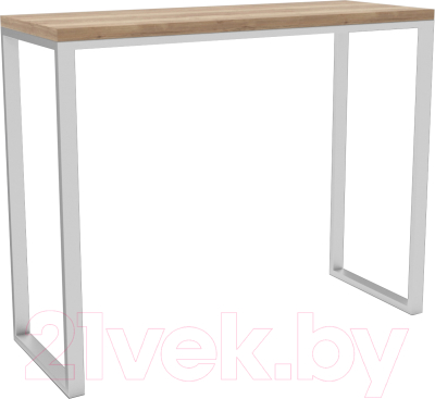 Барный стол Hype Mebel Классик 120x40x110 (белый/дуб галифакс натуральный)