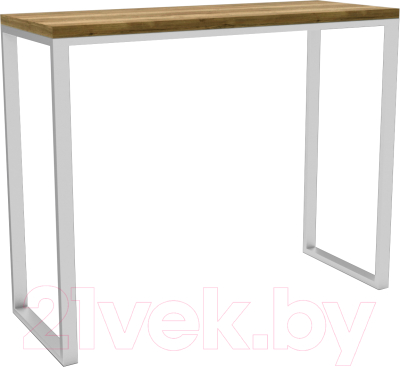 Барный стол Hype Mebel Классик 120x40x110 (белый/дуб галифакс олово)