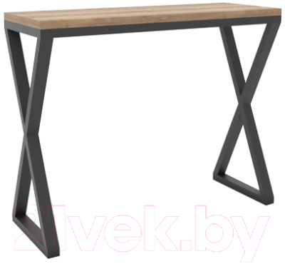 Барный стол Hype Mebel Амарион 120x40x110 (черный/дуб галифакс натуральный)