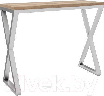 Барный стол Hype Mebel Амарион 120x40x110 (белый/дуб галифакс натуральный)