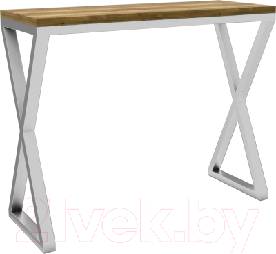 Барный стол Hype Mebel Амарион 120x40x110 (белый/дуб галифакс олово)