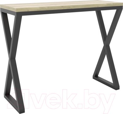Барный стол Hype Mebel Амарион 120x40x110 (черный/древесина белая)
