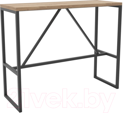 Барный стол Hype Mebel Дельта 120x40x110 (черный/дуб галифакс натуральный)