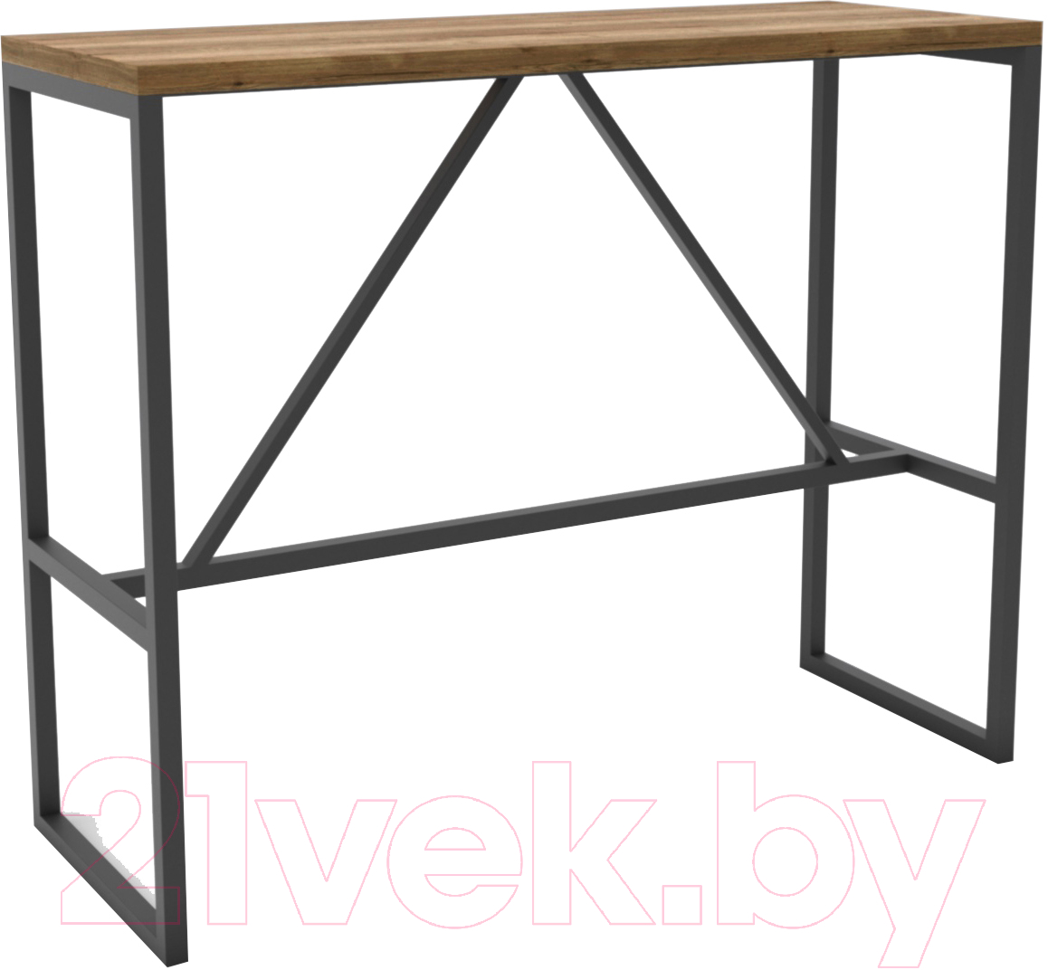 Барный стол Hype Mebel Дельта 120x40x110 (черный/дуб галифакс олово)