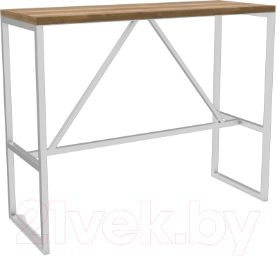Барный стол Hype Mebel Дельта 120x40x110 (белый/дуб галифакс олово)