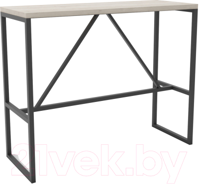 Барный стол Hype Mebel Дельта 120x40x110 (черный/древесина белая)