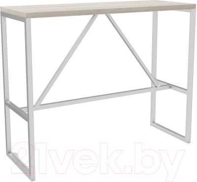 Барный стол Hype Mebel Дельта 120x40x110 (белый/древесина белая)
