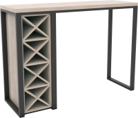 Барный стол Hype Mebel Уайн 120x40x110 (черный/древесина белая) - 