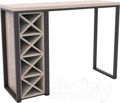 Барный стол Hype Mebel Уайн 120x40x110 (черный/древесина белая)