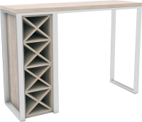 Барный стол Hype Mebel Уайн 120x55x110 (белый/древесина белая) - 
