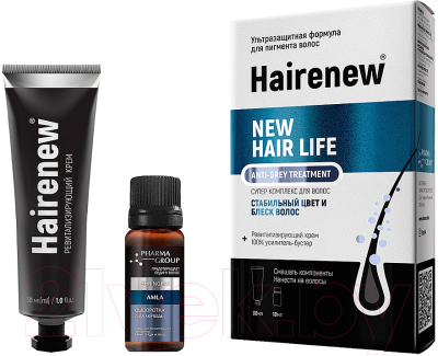 Набор косметики для волос Hairenew Ультразащита от седины (30мл+10мл)