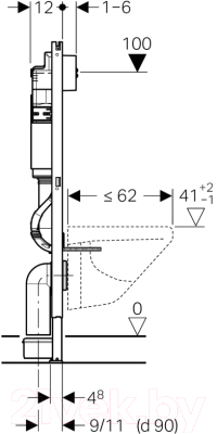 Унитаз подвесной с инсталляцией Керамин Гранд R + 458.124.21.1 (с жестким сиденьем)