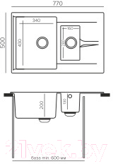 Мойка кухонная Polygran Brig-770 (серый)