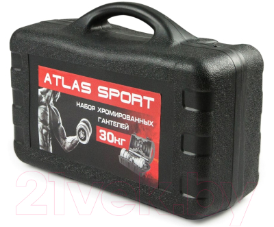 Набор гантелей разборных Atlas Sport 30кг (хромированные, в чемодане)