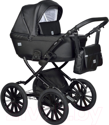 Детская универсальная коляска INDIGO Broco Eco Plus 14 2 в 1 (Be 03, черная кожа)