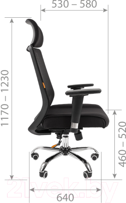 Кресло офисное Chairman 555 Lux (TW, черный)