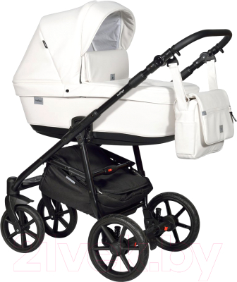 Детская универсальная коляска INDIGO Broco Eco 2 в 1 (Be 01, белая кожа)