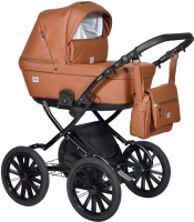 Детская универсальная коляска INDIGO Broco Eco Plus 14 2 в 1 (Be 06, коричневая кожа) - 
