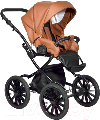 Детская универсальная коляска INDIGO Broco Eco Plus 14 2 в 1 (Be 06, коричневая кожа)