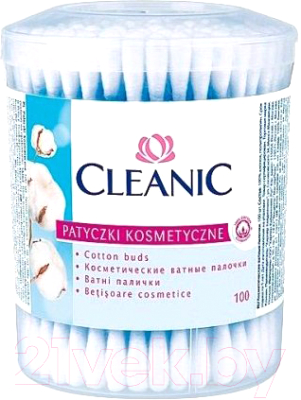 Ватные палочки Cleanic Classic круглая коробка (100шт)