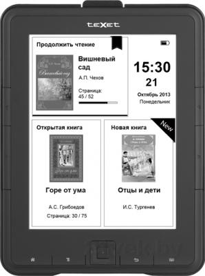 Электронная книга Texet TB-136SE (Black) - фронтальный вид