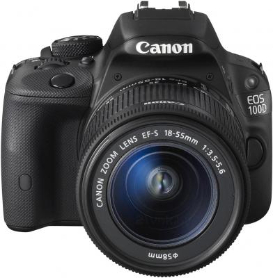 Зеркальный фотоаппарат Canon EOS 100D Kit 18-55mm III (Black) - вид спереди