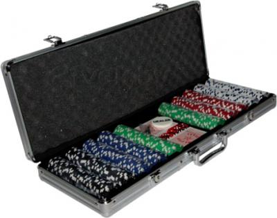 Набор для покера ZEZ Sport B-500 (в чемодане, 500 фишек) - общий вид