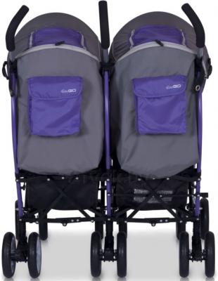 Детская прогулочная коляска EasyGo Duo Comfort (Chocolate) - вид сзади (цвет ultra violet)
