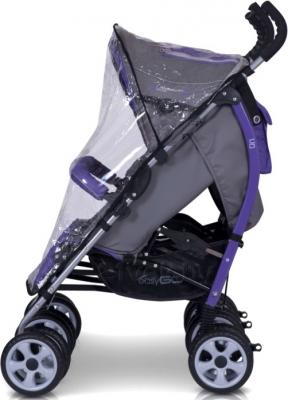 Детская прогулочная коляска EasyGo Duo Comfort (Pistachio) - дождевик (цвет ultra violet)