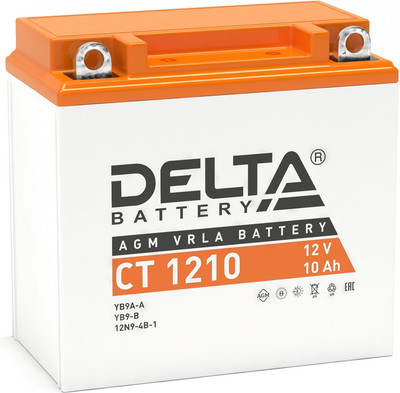 Мотоаккумулятор DELTA AGM СТ 1210 YB9A-A / YB9-B / 12N9-4B-1