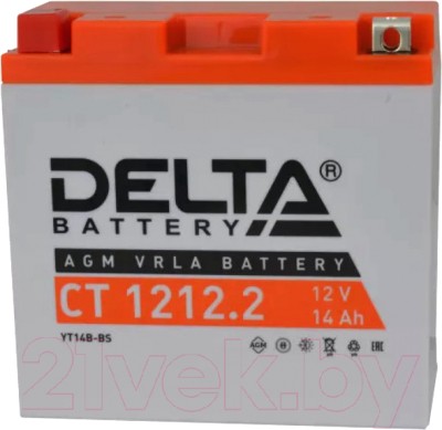 Мотоаккумулятор DELTA AGM СТ 1212.2 / YT14B-BS (14 А/ч)