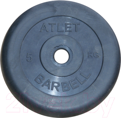 Диск для штанги MB Barbell Atlet d26мм 5кг (черный)