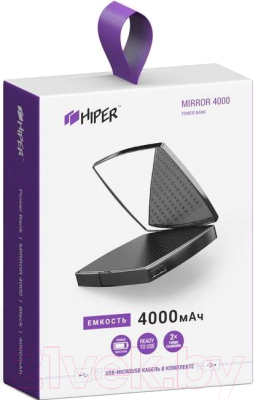 Портативное зарядное устройство HIPER Mirror 4000 (черный)