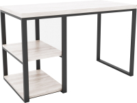 Письменный стол Hype Mebel Дэск-2 110x50 (черный/древесина белая) - 