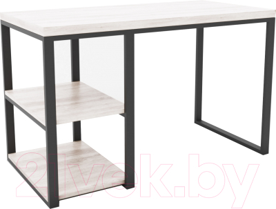 Письменный стол Hype Mebel Дэск-2 110x50 (черный/древесина белая)