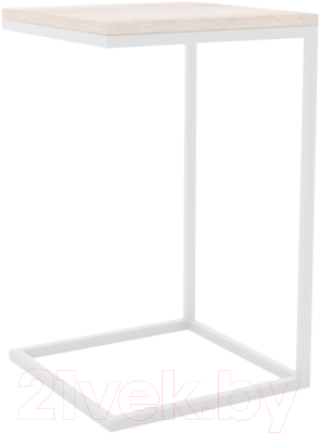 Приставной столик Hype Mebel Лайт 40x40 (белый/древесина белая)