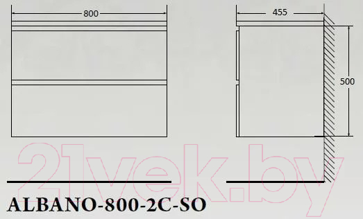 Тумба под умывальник BelBagno ALBANO-800-2C-SO-BL