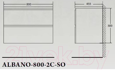 Тумба под умывальник BelBagno ALBANO-800-2C-SO-RR