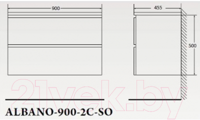 Тумба под умывальник BelBagno ALBANO-900-2C-SO-RNG