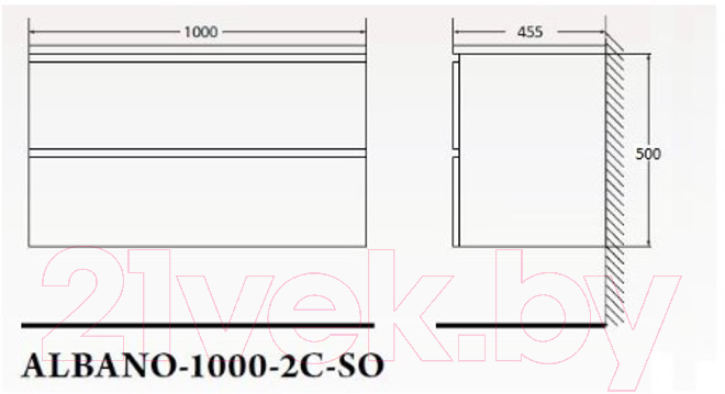 Тумба под умывальник BelBagno ALBANO-1000-2C-SO-BL