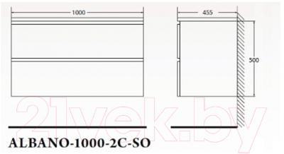 Купить Тумба под умывальник BelBagno ALBANO-1000-2C-SO-RR  